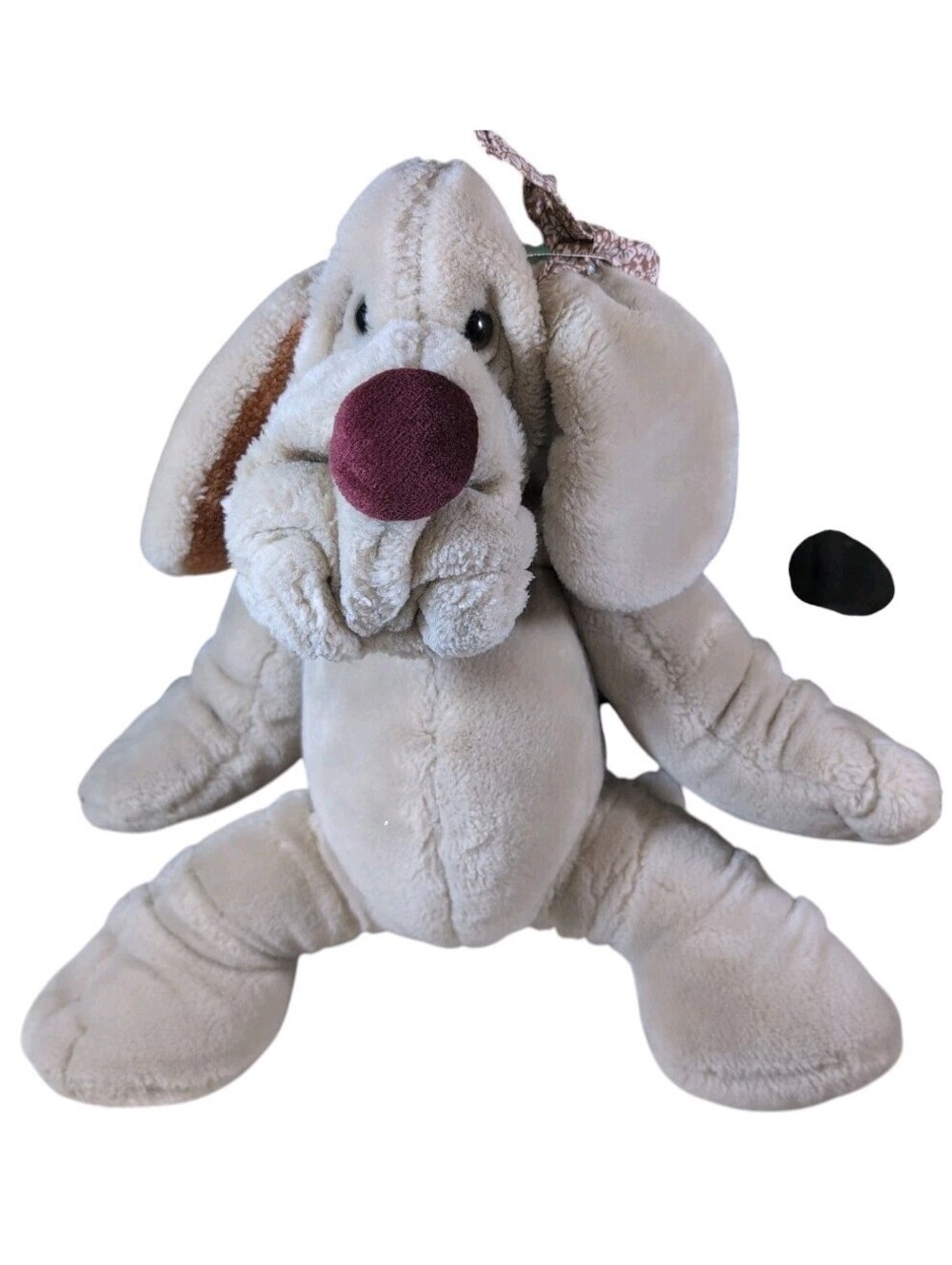 VTG Ganz Red Nose WRINKLES The DOG 17" PLUSH Hand Puppet 1981